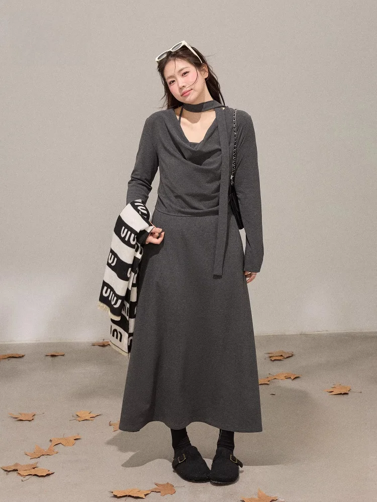 Зимнее длинное платье для похудения для женщин больших размеров с высокой талией V-Ne, корейская повседневная деловая юбка трапециевидной формы с глубокими глазами
Зимнее длинное платье для похудения для женщин больших размеров с высокой талией V-Ne, корейская повседневная деловая юбка трапециевидной формы с глубокими глазами