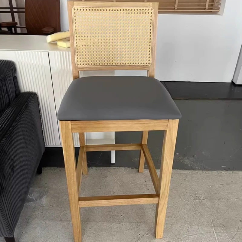 Nordic Bar Stools with Backrest Solid Wood Counter Height Foot Chairs Modern Rattan Weave Seat Minimalist Home Bar Chairs
Nordic Bar Stools with Backrest Solid Wood Counter Height Foot Chairs Modern Rattan Weave Seat Minimalist Home Bar Chairs
