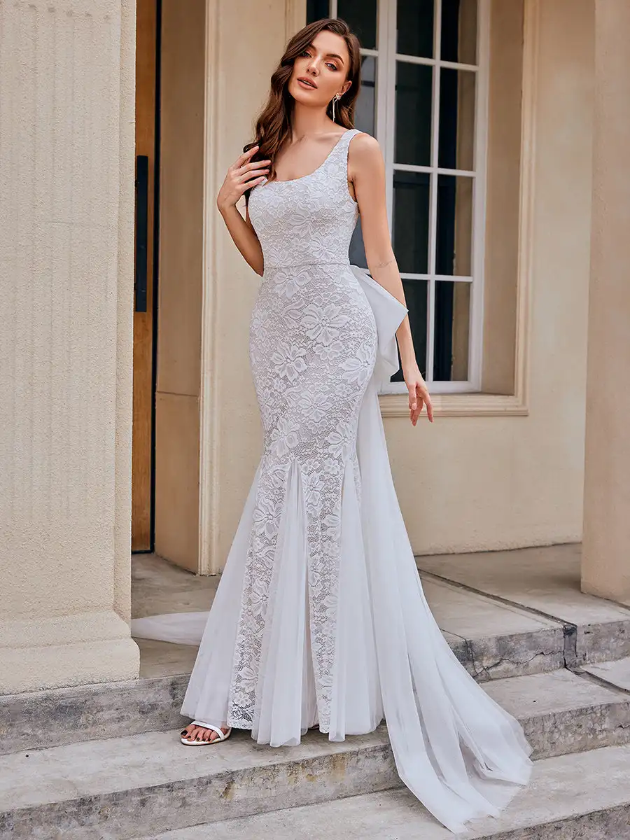 BAZIIINGAAA U-Neck Sleeveless Bodycon Fishtail Floor-Length Bridal Dress Wedding Dresse
BAZIIINGAAA U-Neck Sleeveless Bodycon Fishtail Floor-Length Bridal Dress Wedding Dresse