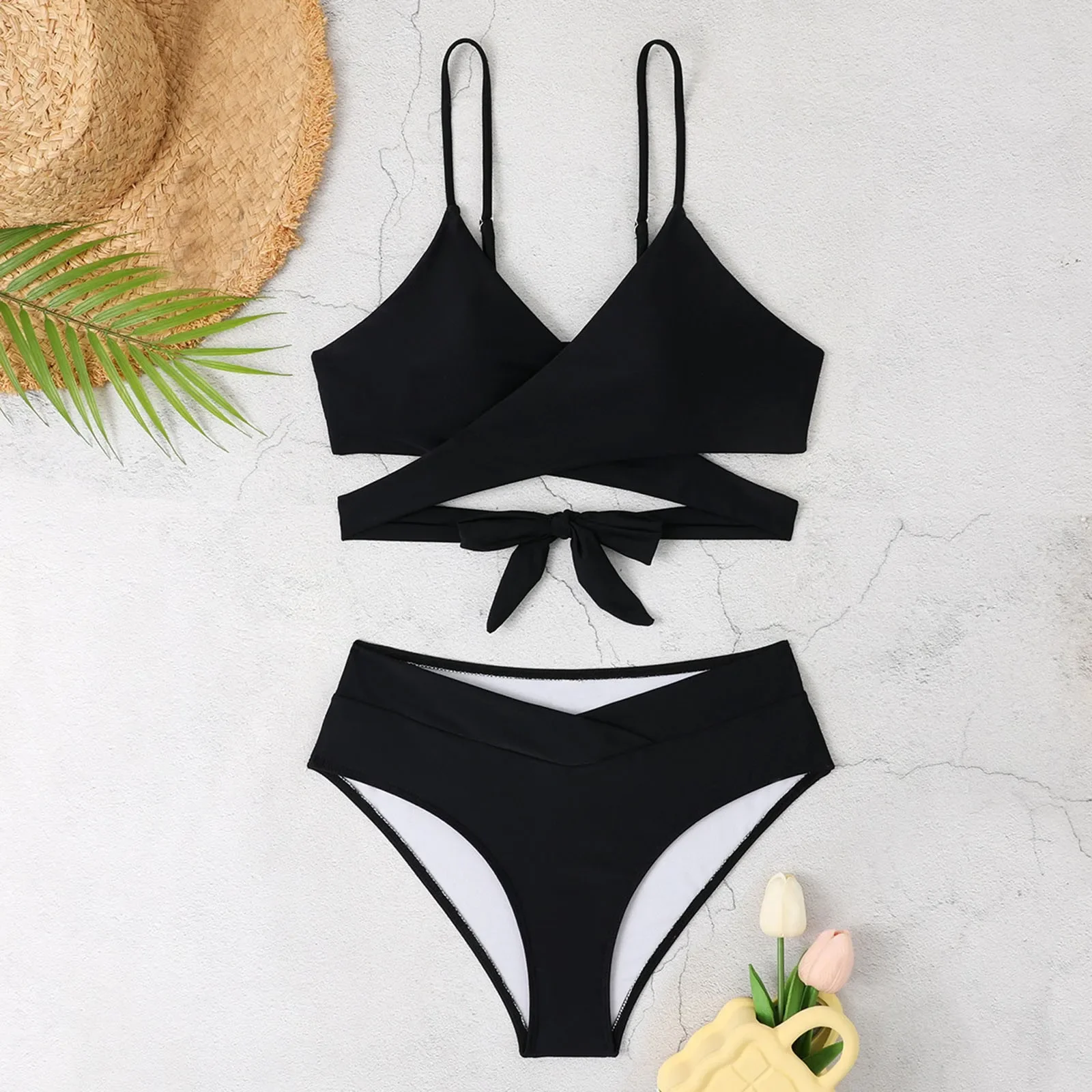 Summer Separate Two-Piece Swimwear Double Shoulder Thin Shoulder Straps V-Neck Push Up Bikini Solid Color Cut Out Swimsuit
Summer Separate Two-Piece Swimwear Double Shoulder Thin Shoulder Straps V-Neck Push Up Bikini Solid Color Cut Out Swimsuit