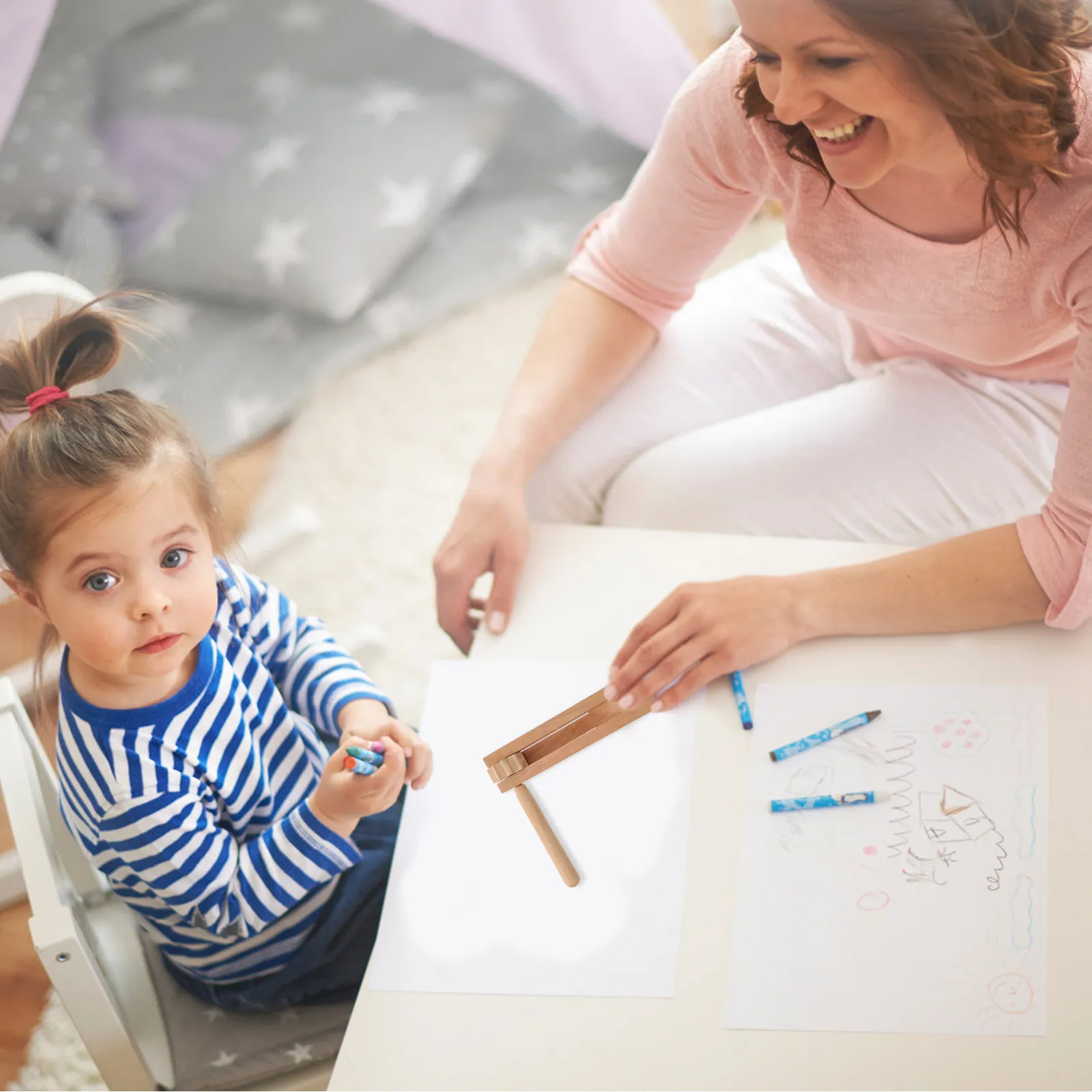 1Pcs Wooden Ratchet Noise Maker Educational Castanet for Kids Musical Instrument Early Auditory Development Fun Sound
1Pcs Wooden Ratchet Noise Maker Educational Castanet for Kids Musical Instrument Early Auditory Development Fun Sound