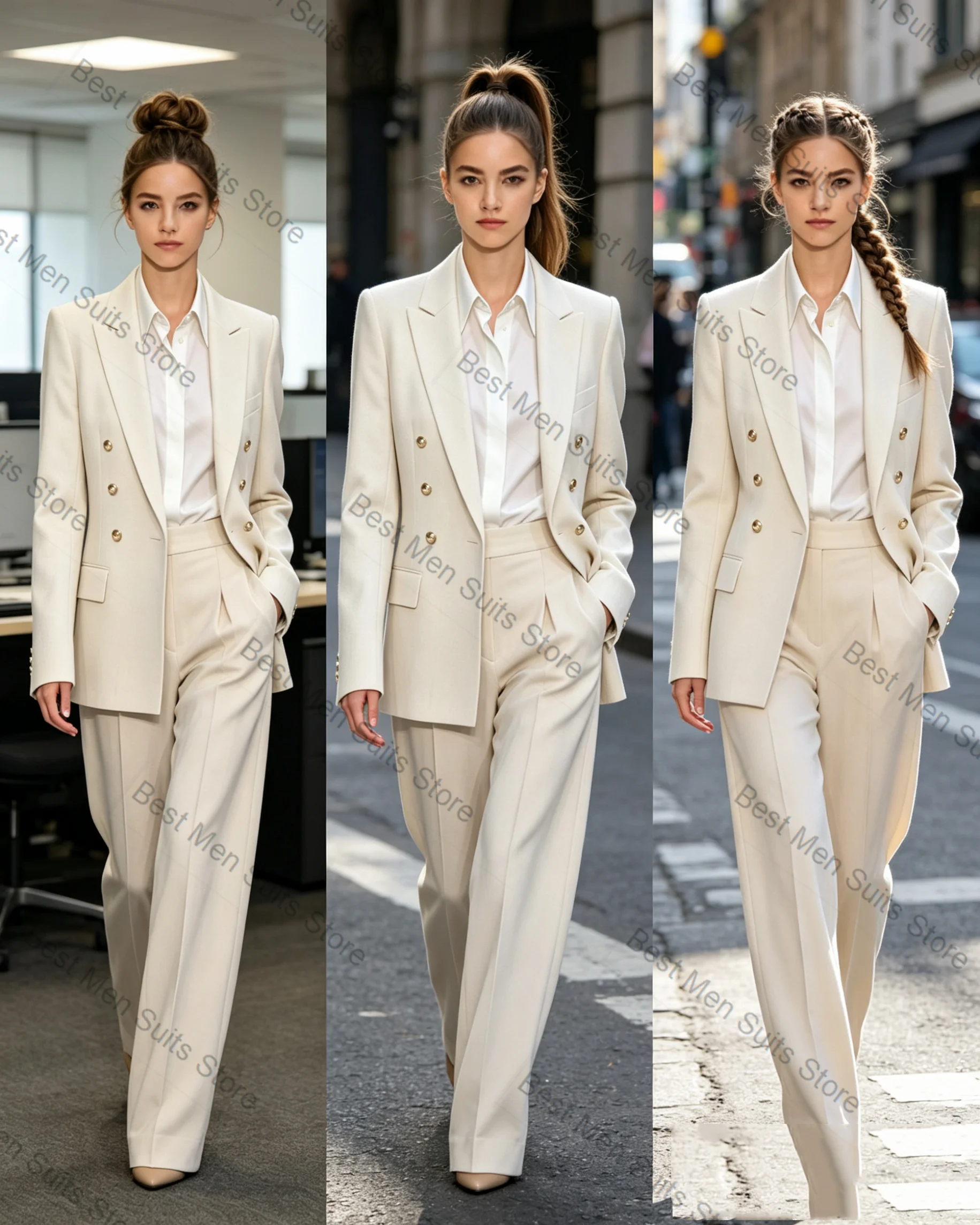 Spring Women Suit Set 2 Pcs Blazer+Pants Trousers Cotton Double Breasted Formal Office Lady Jacket Customized Wedding Guest Coat
Spring Women Suit Set 2 Pcs Blazer+Pants Trousers Cotton Double Breasted Formal Office Lady Jacket Customized Wedding Guest Coat