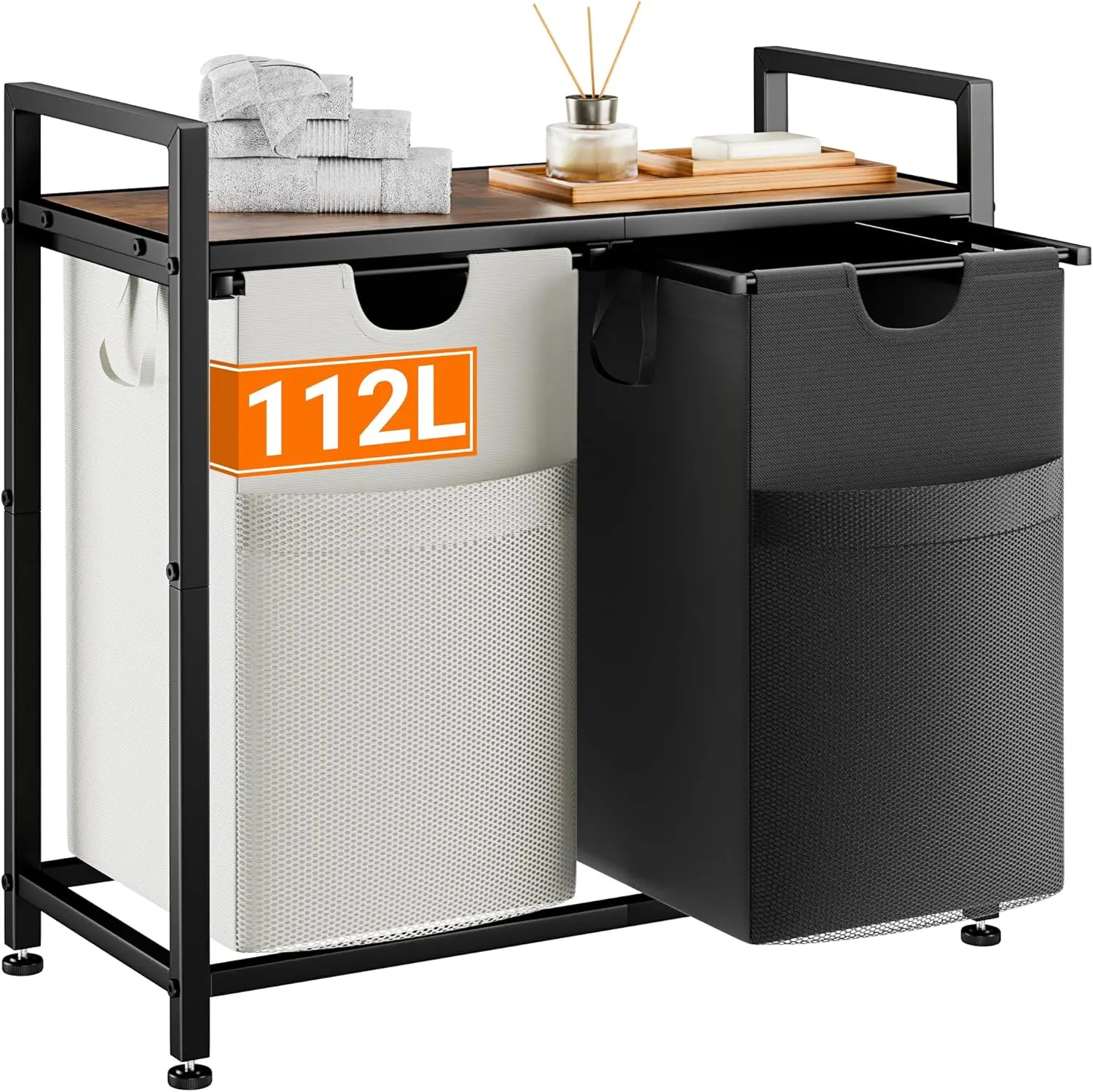 Double Laundry Hamper with Removable Bags, 112L Sorter and Top Shelf for Bathroom, Dorm, Laundry Room
Double Laundry Hamper with Removable Bags, 112L Sorter and Top Shelf for Bathroom, Dorm, Laundry Room