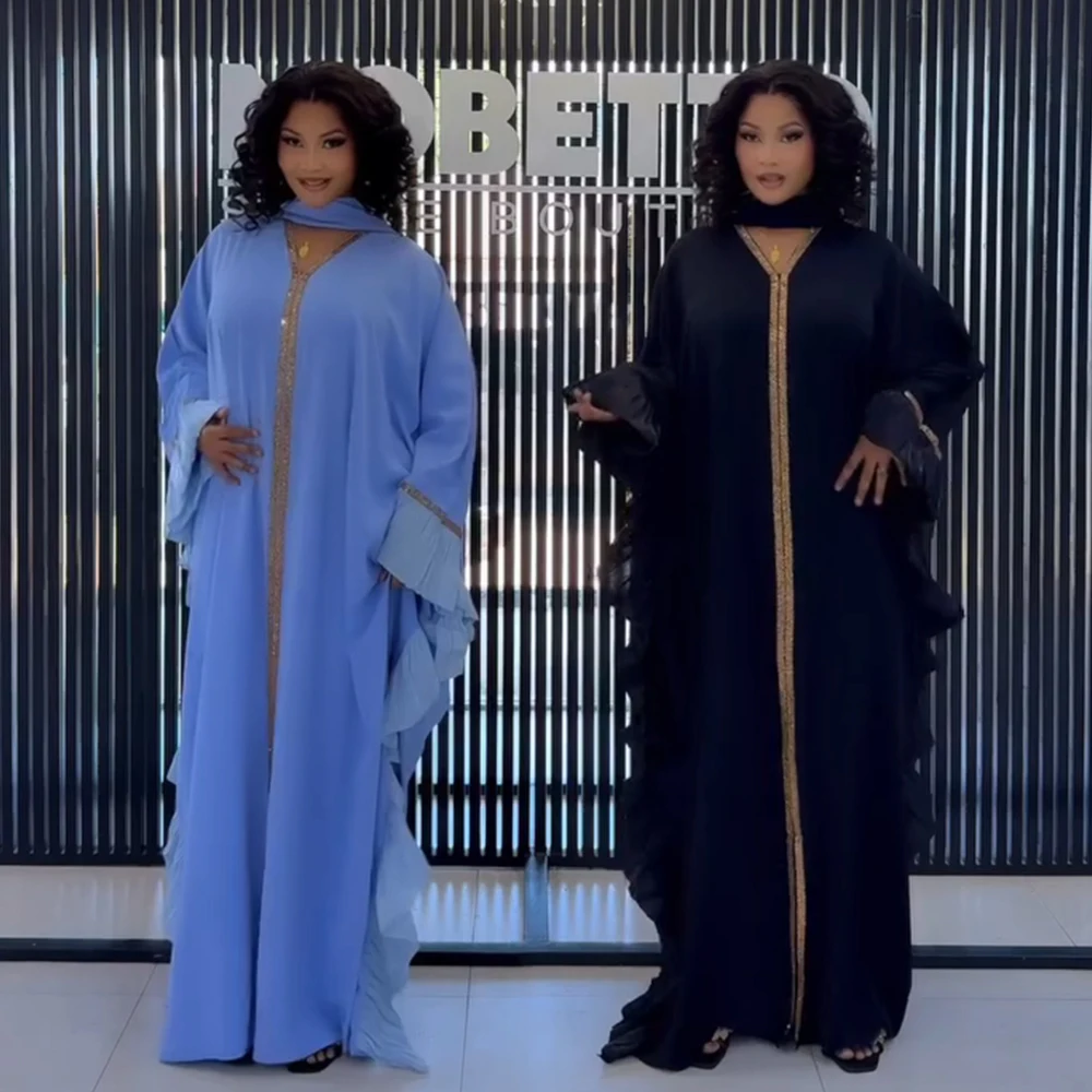 Abaya Dress 2026 Summer Elegant Muslim Women 3/4 Sleeve V-neck Polyester Blue Yellow Green Long Dresses Muslim Fashion Abaya
Abaya Dress 2026 Summer Elegant Muslim Women 3/4 Sleeve V-neck Polyester Blue Yellow Green Long Dresses Muslim Fashion Abaya