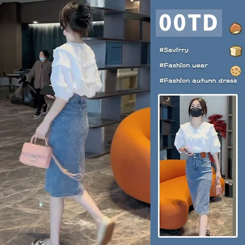 Summer Fashion Set for Small Girls Sweet Salt Style Shirt And Skirt Two-Piece Professional Ensemble Gentlewomanly V-Neck Poly...
Summer Fashion Set for Small Girls Sweet Salt Style Shirt And Skirt Two-Piece Professional Ensemble Gentlewomanly V-Neck Poly...