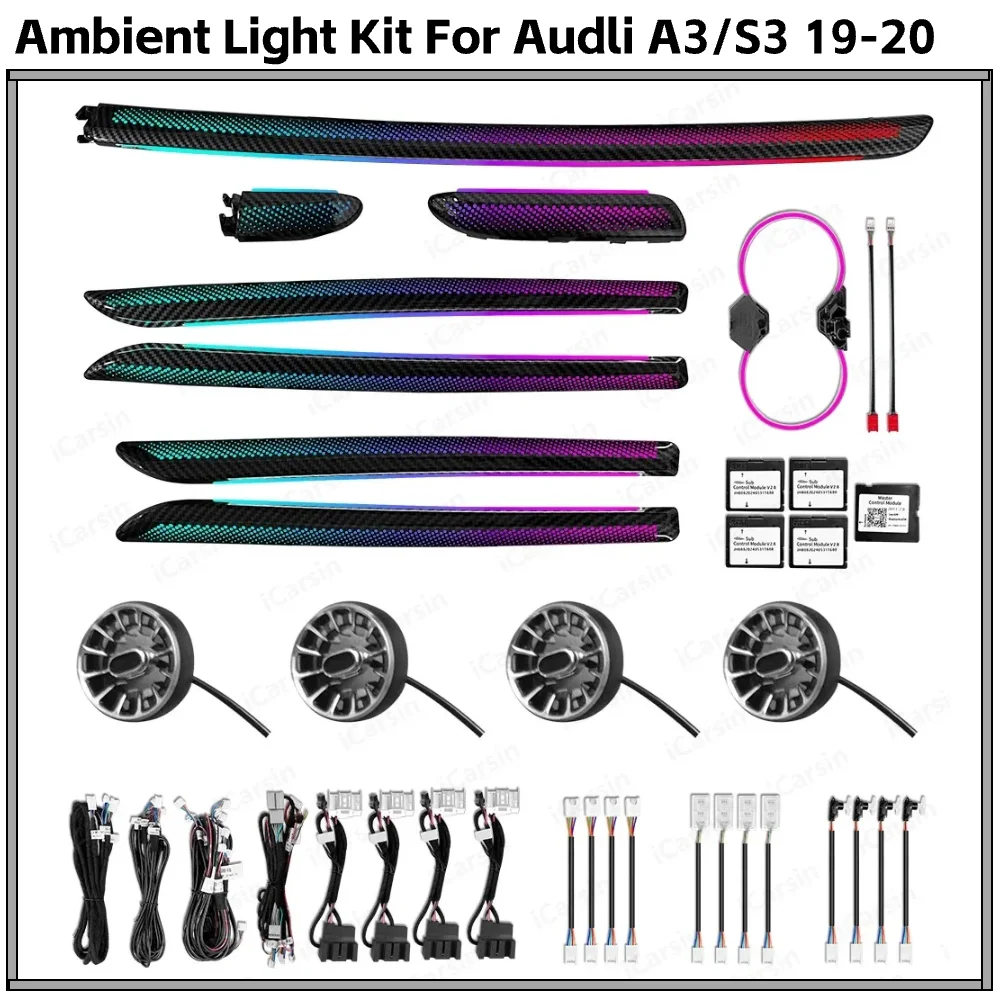 64 цвета, динамический окружающий свет для Audi A3 S3 8 В 2013-2020, аксессуары для обновления внутреннего освещения автомобиля, вентиляционное освещение
64 цвета, динамический окружающий свет для Audi A3 S3 8 В 2013-2020, аксессуары для обновления внутреннего освещения автомобиля, вентиляционное освещение
