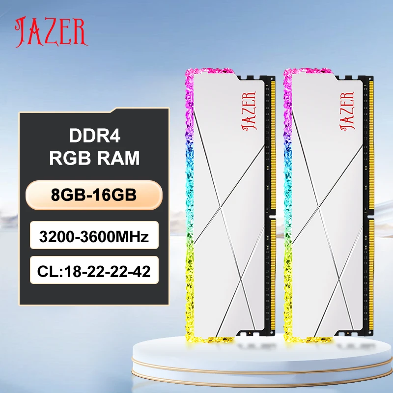 JAZER RGB RAM DDR4 8 ГБ 16 ГБ Память DDR4 8 ГБx2 16 ГБx2 3200 МГц 3600 МГц Представление разгона для настольных ПК
JAZER RGB RAM DDR4 8 ГБ 16 ГБ Память DDR4 8 ГБx2 16 ГБx2 3200 МГц 3600 МГц Представление разгона для настольных ПК