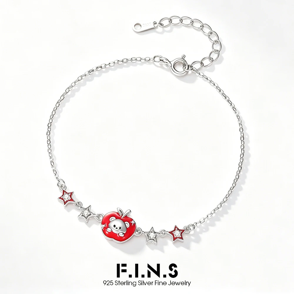 F.I.N.S S925 Sterling Silver Bear Bracelet for Women Zircon Star Red Apple Chain Unique Design Fashion Fine Jewelry Gift
F.I.N.S S925 Sterling Silver Bear Bracelet for Women Zircon Star Red Apple Chain Unique Design Fashion Fine Jewelry Gift