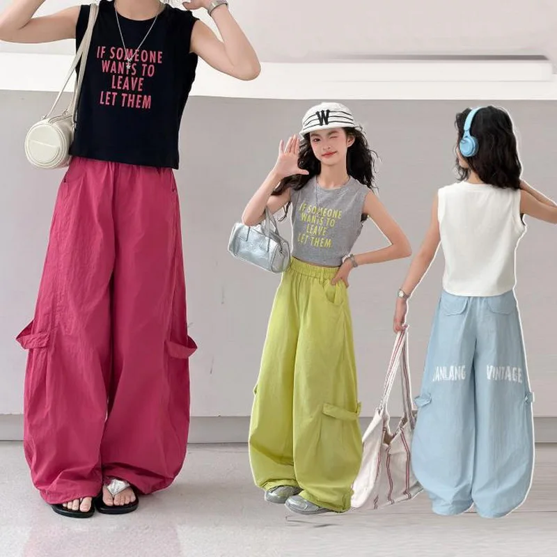 Girls Summer Cargo Pants Kids Solid Color Sweatpants Children Fashion Streetwear Hip Hop Trackpants New Teen Casual Trousers
Girls Summer Cargo Pants Kids Solid Color Sweatpants Children Fashion Streetwear Hip Hop Trackpants New Teen Casual Trousers