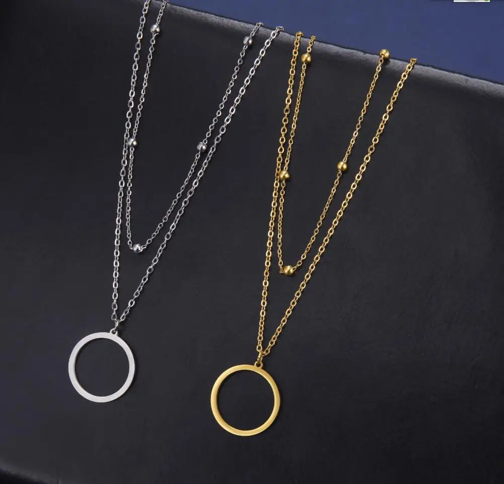 1PC New Trend Stainless Steel Double Layer Bead Annulation Pendant Necklace For Women Stacked Choker Party Gift Jewelry F1200
1PC New Trend Stainless Steel Double Layer Bead Annulation Pendant Necklace For Women Stacked Choker Party Gift Jewelry F1200