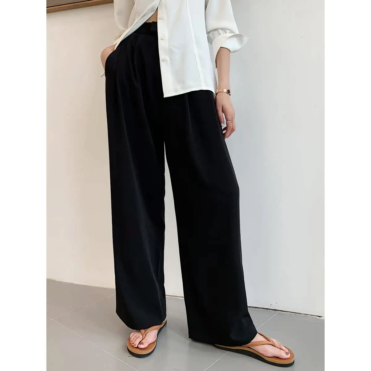 Jolan Summer High Waist Draped Loose Straight Leg Wide Leg Pants Women Floor Length Thin P535 Casual Trousers Polyester Fiber
Jolan Summer High Waist Draped Loose Straight Leg Wide Leg Pants Women Floor Length Thin P535 Casual Trousers Polyester Fiber