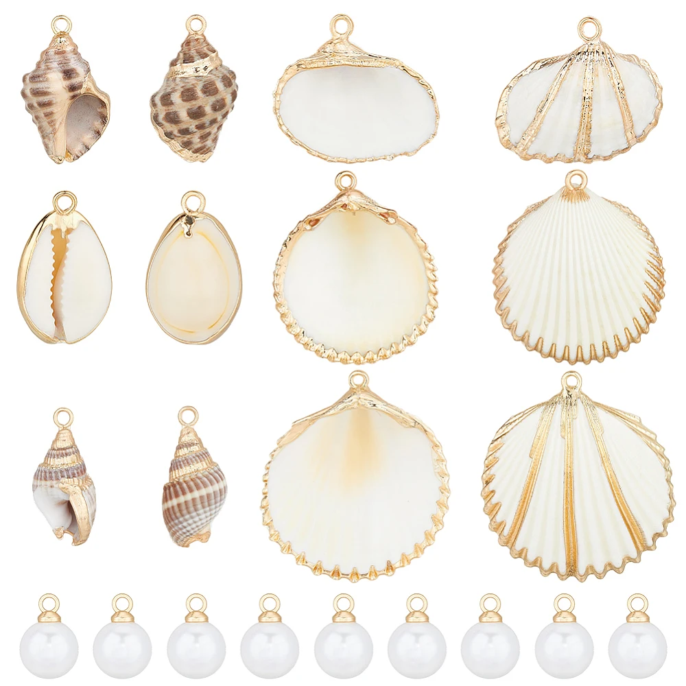 12Pcs 6 Styles Electroplate Sea Shell Pendants 30Pcs Plastic Imitation Pearl Charms Findings Kits Seashell Color
12Pcs 6 Styles Electroplate Sea Shell Pendants 30Pcs Plastic Imitation Pearl Charms Findings Kits Seashell Color