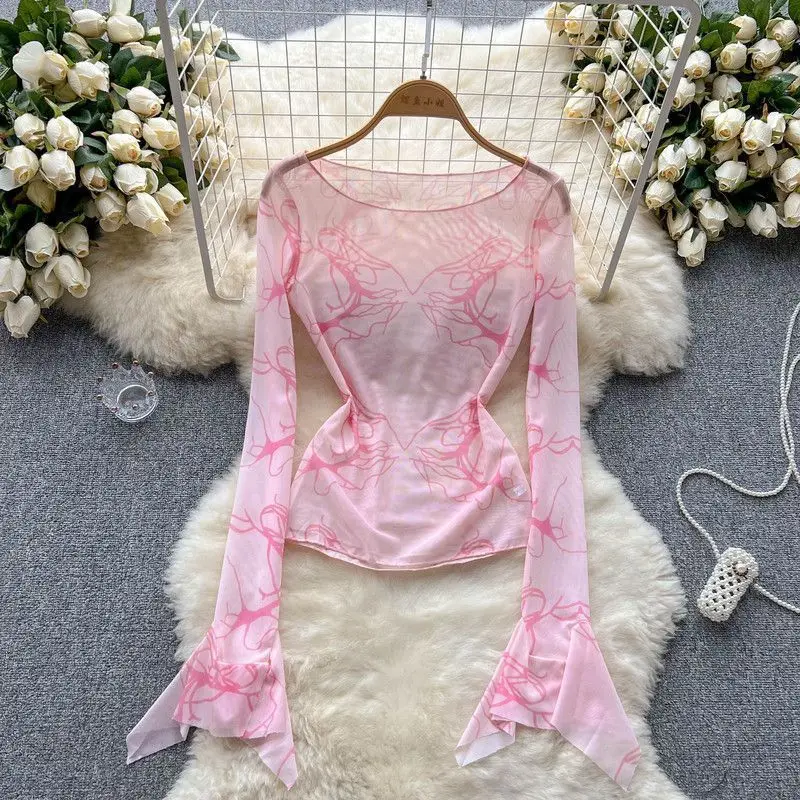 2023 New Summer Fashion Pure Desire Spicy Girl Pink Tie Dyed Mesh Small Design Sense Slim Fit with Thin Long Sleeve T-shirt
2023 New Summer Fashion Pure Desire Spicy Girl Pink Tie Dyed Mesh Small Design Sense Slim Fit with Thin Long Sleeve T-shirt