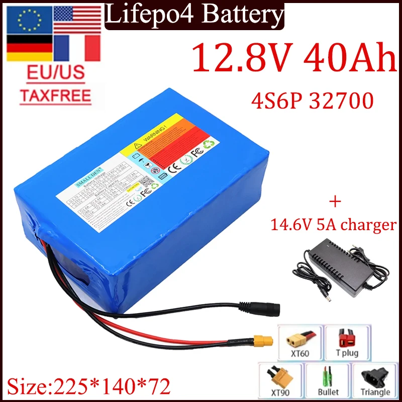 32700 4S6P 12.8V 40000mAh Lifepo4 Battery Pack + 14.6V 5A Charger with 40A Same Port Balanced BMS, 12V Power Supply
32700 4S6P 12.8V 40000mAh Lifepo4 Battery Pack + 14.6V 5A Charger with 40A Same Port Balanced BMS, 12V Power Supply