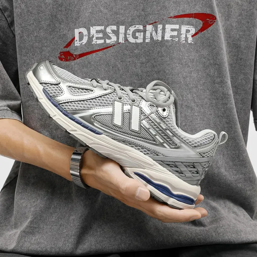 Men's All-Season Low-Top Sneakers - Cushioned and Air Cushion-like Technology PU Upper and PVC Sole Grey/Black/Blue/Golden Acce
Men's All-Season Low-Top Sneakers - Cushioned and Air Cushion-like Technology PU Upper and PVC Sole Grey/Black/Blue/Golden Acce