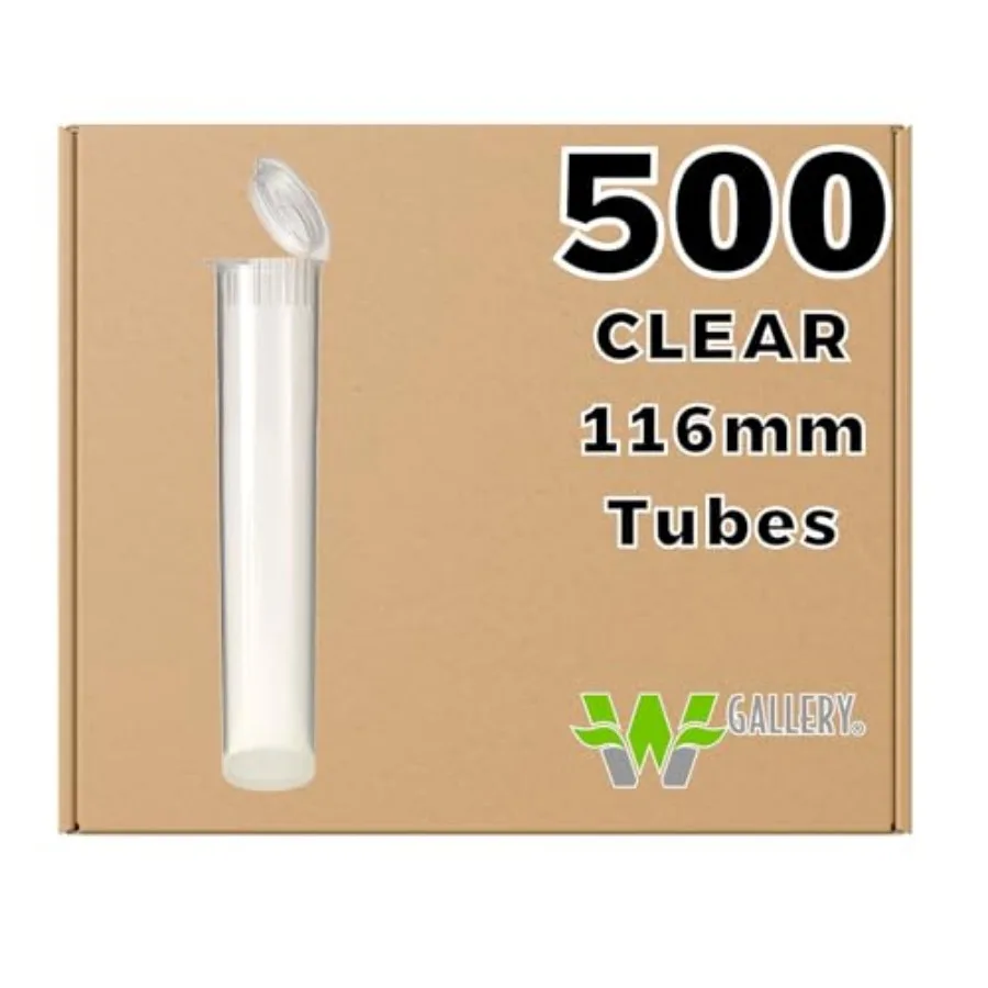 500 Clear 116mm Open Cap Pop Top Tubes - Airtight Smell Proof Containers - Plastic Medical Grade Prescription Bottles for Pills
500 Clear 116mm Open Cap Pop Top Tubes - Airtight Smell Proof Containers - Plastic Medical Grade Prescription Bottles for Pills