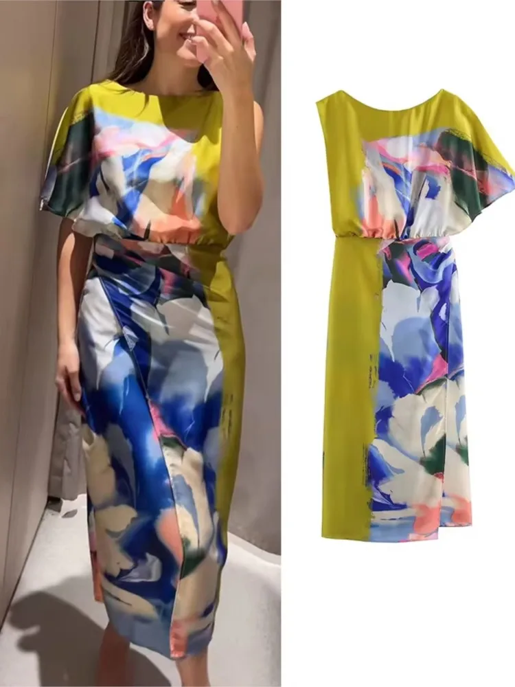 Vintage Flower Print Dresses Women 2025 New Summer Elegant Chic Asymmetry O-Neck Long Dress Vacation Bohemian Bodycon Midi Dress
Vintage Flower Print Dresses Women 2025 New Summer Elegant Chic Asymmetry O-Neck Long Dress Vacation Bohemian Bodycon Midi Dress