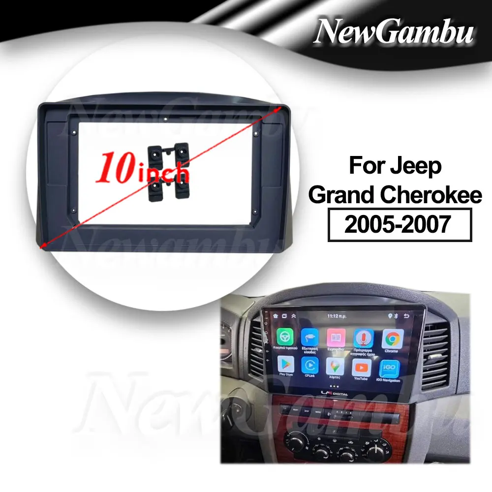 10 inch For Jeep Grand Cherokee 2005-2007 Frame No Cable Audio Adaptor Dash Trim Kits Facia Panel Radio Player screen 2 Din
10 inch For Jeep Grand Cherokee 2005-2007 Frame No Cable Audio Adaptor Dash Trim Kits Facia Panel Radio Player screen 2 Din