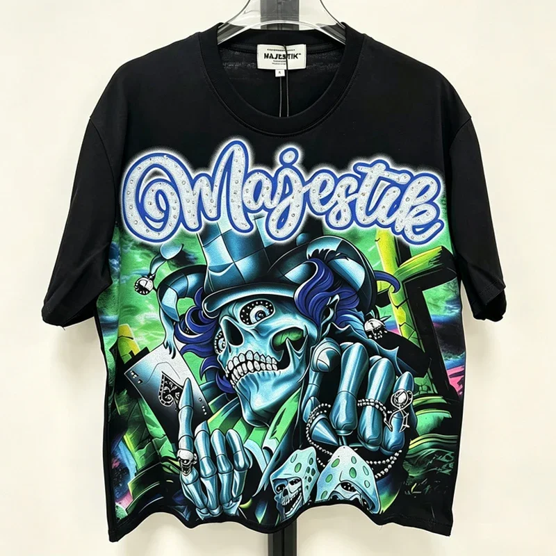 2026 MAJESTIK T-shirt Vintage Graffiti Skull Magician Print Top Tee High-quality Streetwear Rhinestone Majestik Short Sleeves
2026 MAJESTIK T-shirt Vintage Graffiti Skull Magician Print Top Tee High-quality Streetwear Rhinestone Majestik Short Sleeves