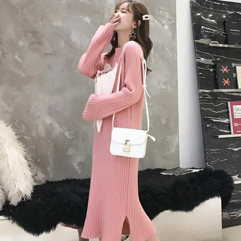 Knitwear Straight Loose Long Knitted Dress Fall Winter Korean Sweater Vestidos Women Elegant Bottom Robe New Casual E2442
Knitwear Straight Loose Long Knitted Dress Fall Winter Korean Sweater Vestidos Women Elegant Bottom Robe New Casual E2442
