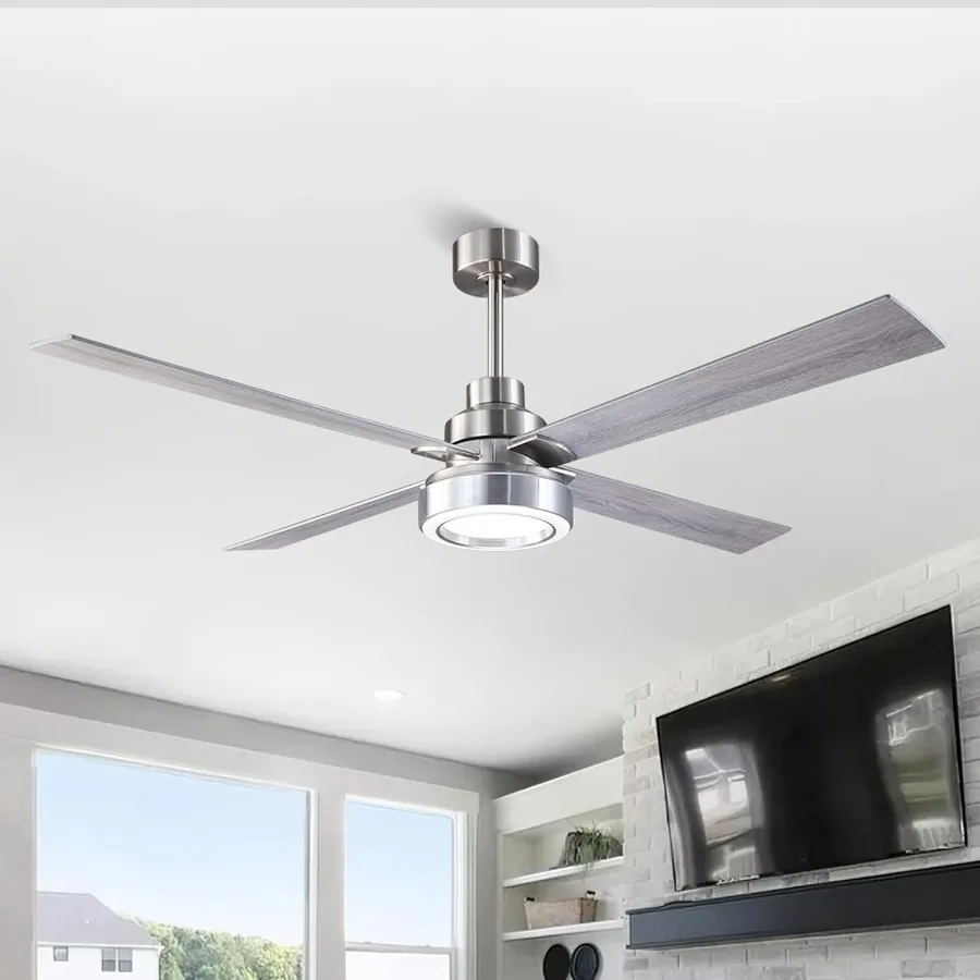 60 Inch Ceiling Fans with Lights Smart Modern DC Motor Ceiling Fan with APP Remote Control 6Speed Reversible Quiet Fan 18W LED