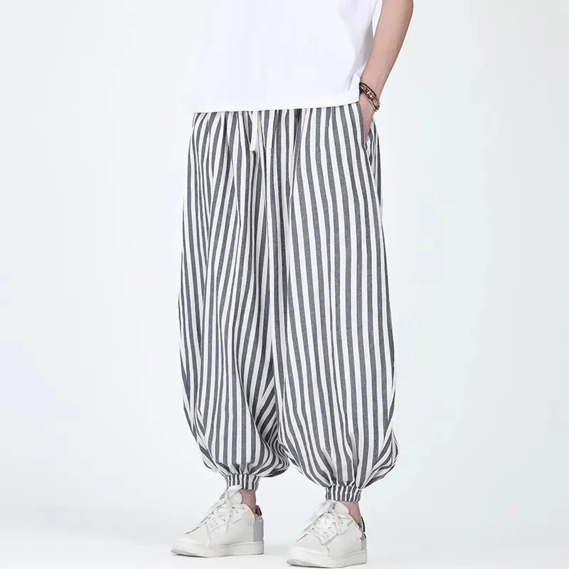 LIBIELIY Spring Summer High Quality Men's Striped Ankle-Length Pants Fashion Casual Loose Harem Pants Male Hip Hop Streetwear Tr
LIBIELIY Spring Summer High Quality Men's Striped Ankle-Length Pants Fashion Casual Loose Harem Pants Male Hip Hop Streetwear Tr