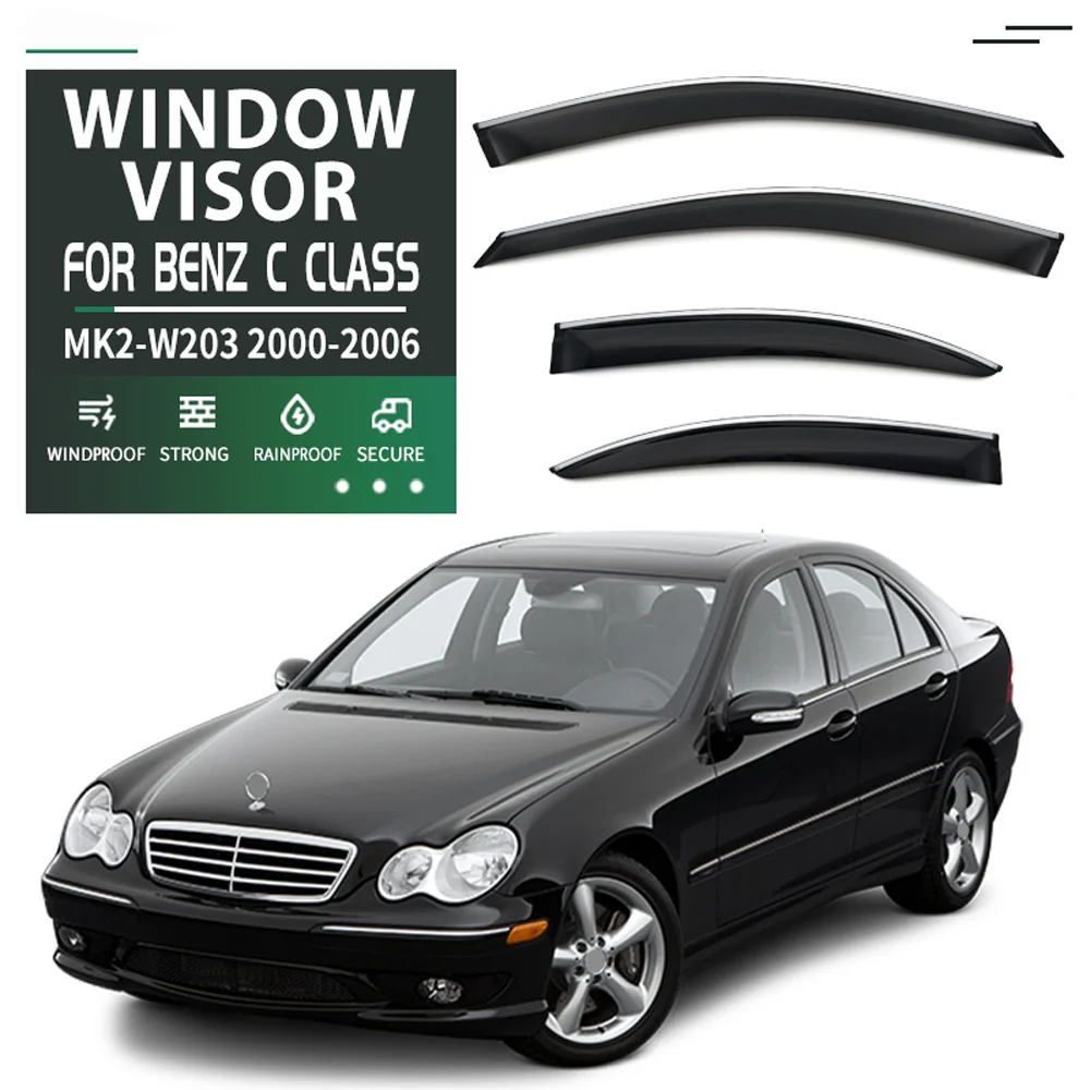 For Mercedes-Benz C-Class W203 2000-2006 Wind Deflectors Rain Guards Door Visor Vent Shades Ventvisor Window Visor Cars
For Mercedes-Benz C-Class W203 2000-2006 Wind Deflectors Rain Guards Door Visor Vent Shades Ventvisor Window Visor Cars