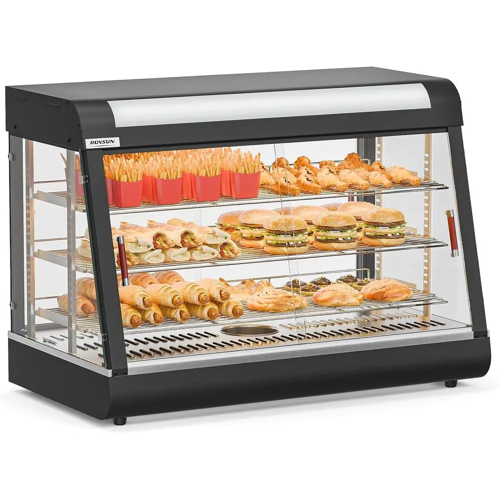 Pizza Warmer Display Countertop, Electric Commercial Food Warmer with LED Adjustable Removable Shelves Glass Door, Pastry Displa
Pizza Warmer Display Countertop, Electric Commercial Food Warmer with LED Adjustable Removable Shelves Glass Door, Pastry Displa