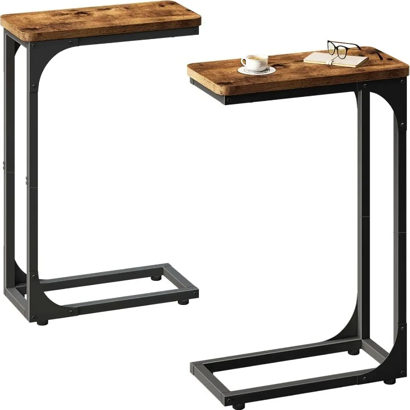 Narrow C-Shaped Side Table, Set of 2 Living Room Set Skinny Thin Sofa Tray Table Skinny Thin Small Farmhouse 7-Inch Wide 
Narrow C-Shaped Side Table, Set of 2 Living Room Set Skinny Thin Sofa Tray Table Skinny Thin Small Farmhouse 7-Inch Wide
