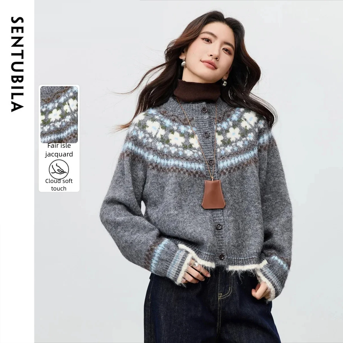 SENTUBILA Women's Fair Island Cardigan 2025 Autumn Winter Warm Jacquard Pattern Top Soft Fashion Casual Women Clothing W54EB3649
SENTUBILA Women's Fair Island Cardigan 2025 Autumn Winter Warm Jacquard Pattern Top Soft Fashion Casual Women Clothing W54EB3649