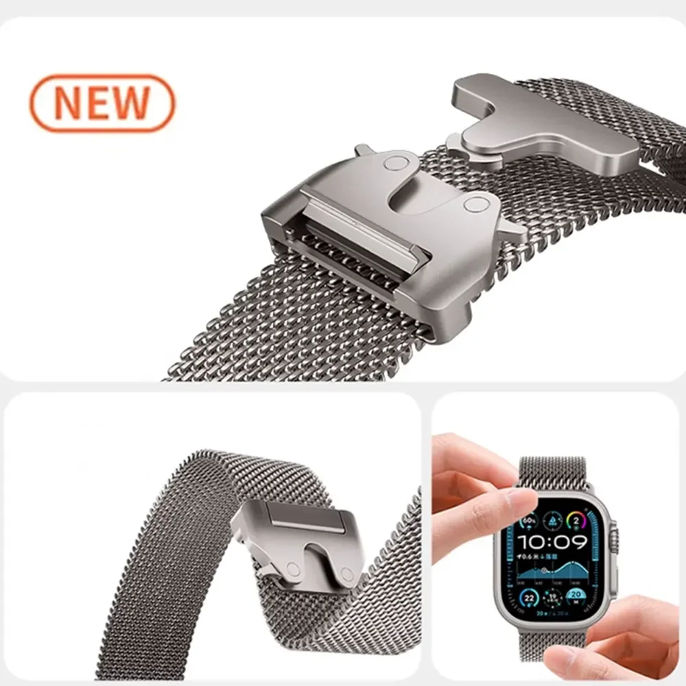 Titanium Milanese Loop For Apple watch Ultra 2 49mm Series 10 9 8 7 6 5 4 SE 46mm 42mm 41mm 45mm 44mm 38-40mm Straps Accessories
Titanium Milanese Loop For Apple watch Ultra 2 49mm Series 10 9 8 7 6 5 4 SE 46mm 42mm 41mm 45mm 44mm 38-40mm Straps Accessories