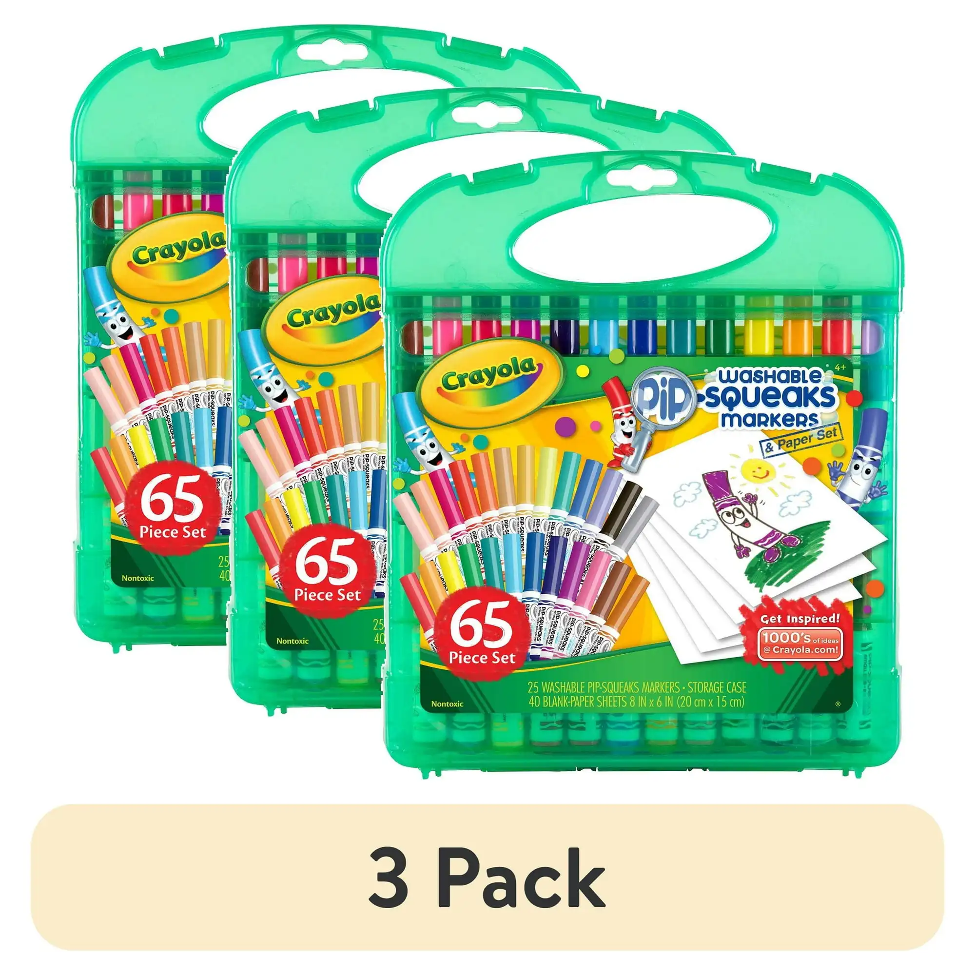 (3 pack) Crayola Pip Squeaks Washable Markers Set, Arts and Crafts Set, Gift for Kids, Ages 4, 5, 6, 7
(3 pack) Crayola Pip Squeaks Washable Markers Set, Arts and Crafts Set, Gift for Kids, Ages 4, 5, 6, 7