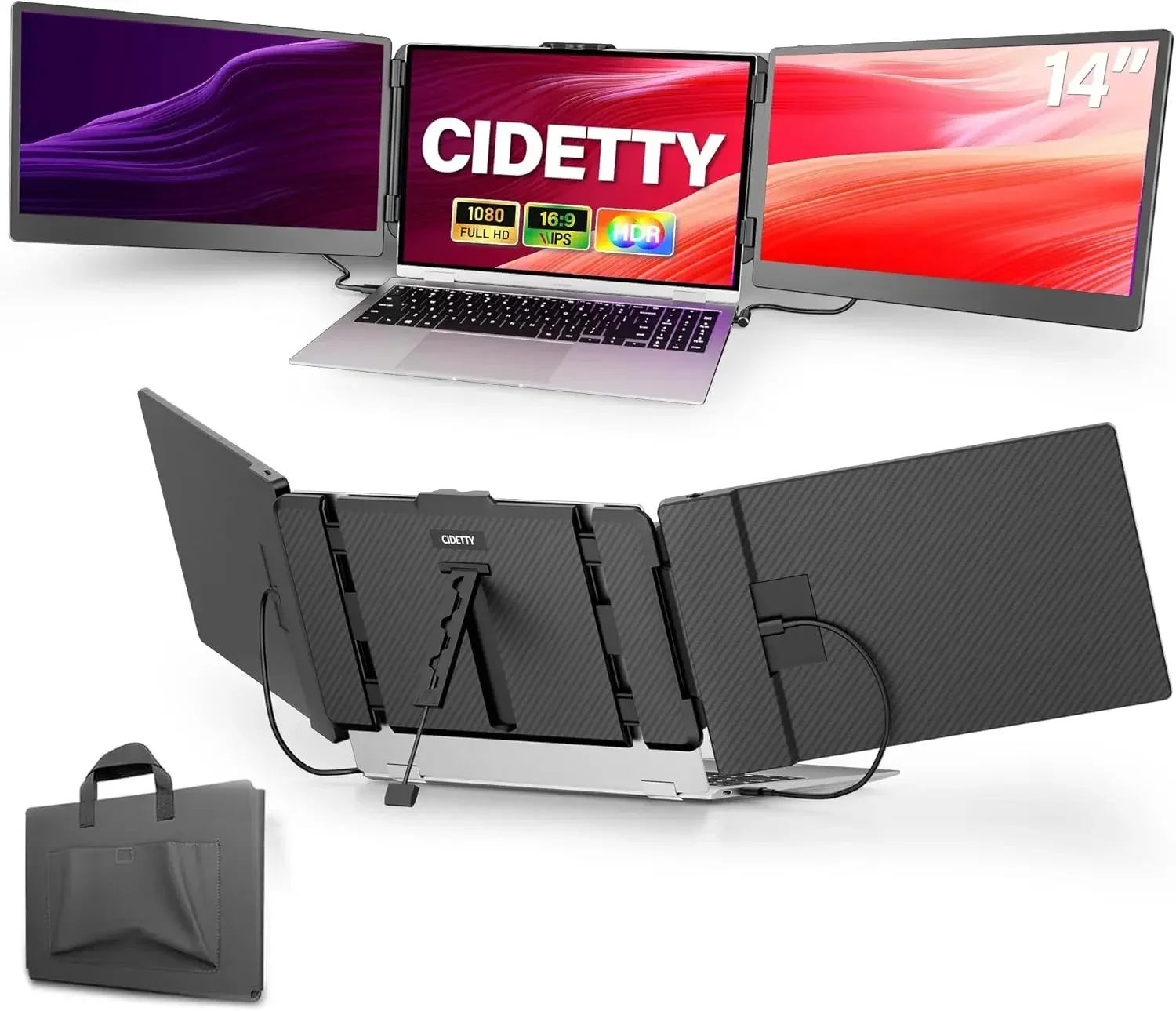Laptop Screen Extender, 14'' FHD 1080P IPS Ultra-Thin Dual/Triple Monitor Display, HDMI/USB-C Plug-Play Portable Monitor for Lap
Laptop Screen Extender, 14'' FHD 1080P IPS Ultra-Thin Dual/Triple Monitor Display, HDMI/USB-C Plug-Play Portable Monitor for Lap