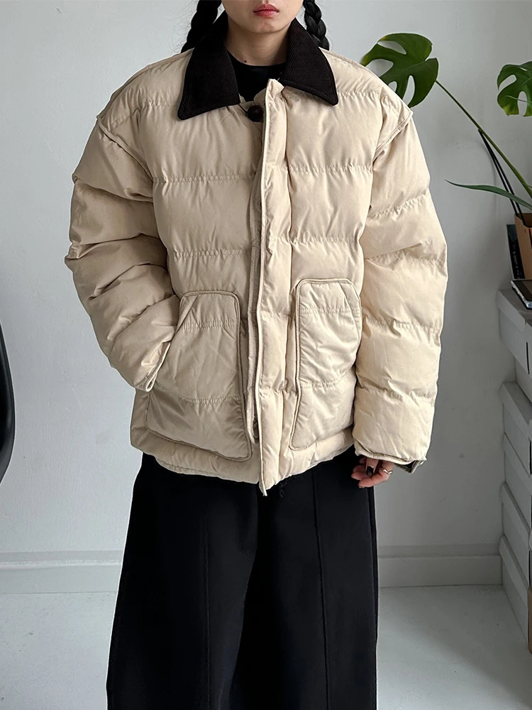 Casual Thiened Cotton Jaet Loose Fit Single Button Closure Corduroy Collar Warm Coat Simple Sle Commute Faion
Casual Thiened Cotton Jaet Loose Fit Single Button Closure Corduroy Collar Warm Coat Simple Sle Commute Faion