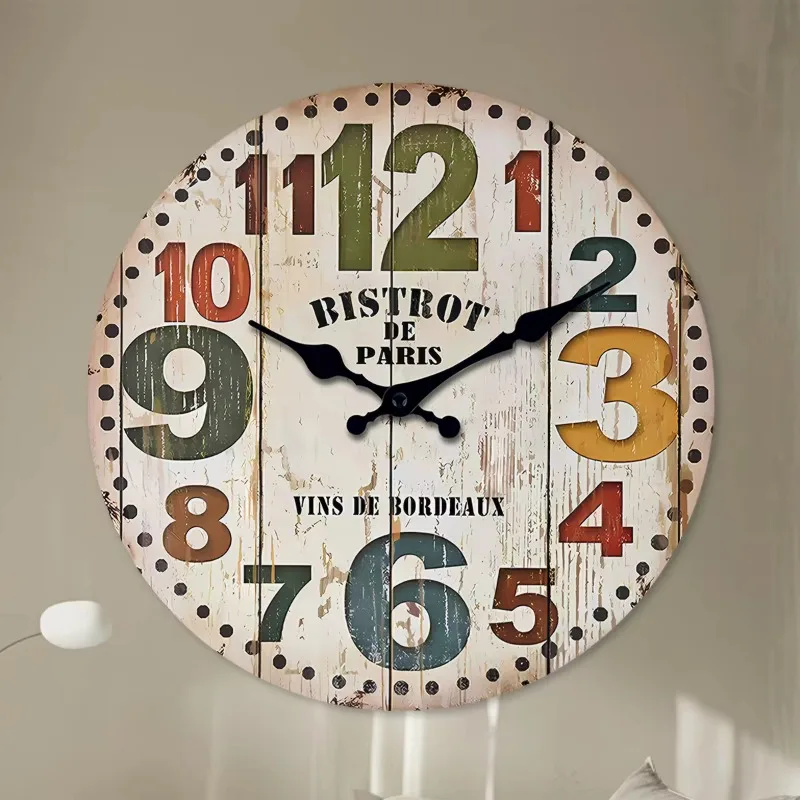 Simple wood grain wall clock, silent wooden clock, living room, dining room, bedroom decoration
Simple wood grain wall clock, silent wooden clock, living room, dining room, bedroom decoration