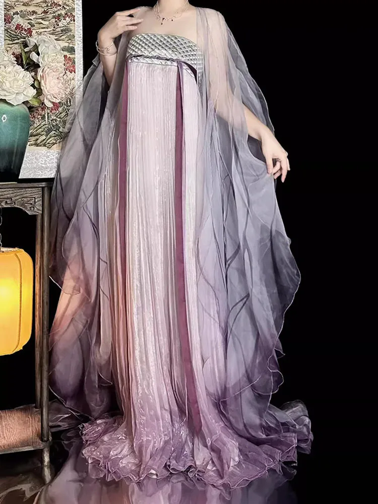 Tang Dynasty Hanfu Women's Shaped Sleeveless Top And Skirt Set Chest Length Ultra Fairy like
Tang Dynasty Hanfu Women's Shaped Sleeveless Top And Skirt Set Chest Length Ultra Fairy like