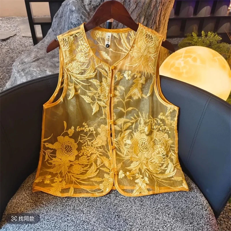 New Women Vest Fashion Spring and Summer Round Collar Sleeveless Waistcoat Loose Embroider Coat Vest Joker Women Cardigan Jacket
New Women Vest Fashion Spring and Summer Round Collar Sleeveless Waistcoat Loose Embroider Coat Vest Joker Women Cardigan Jacket