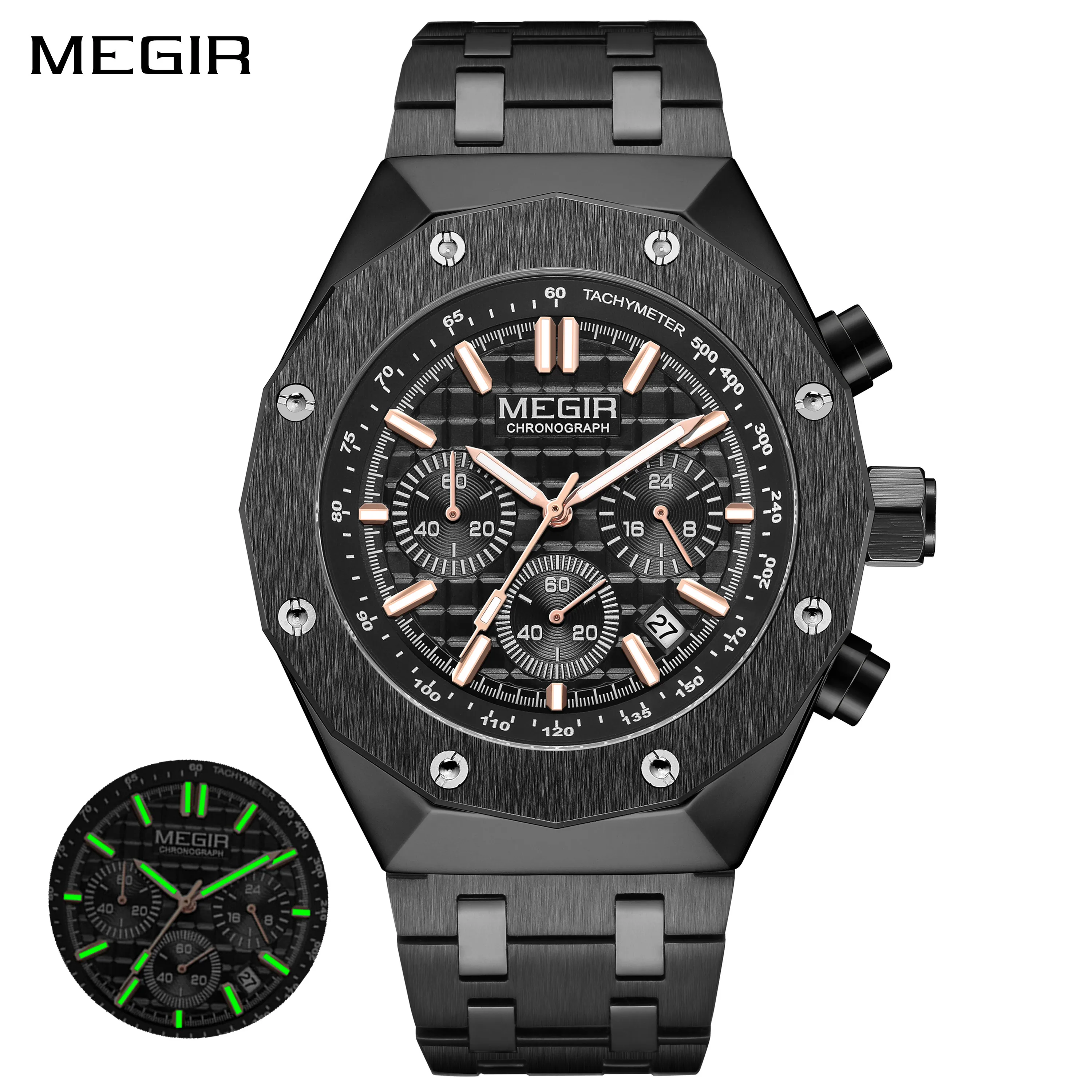 MEGIR Men Watches Original Luminous Waterproof Business Men Quartz Wristwatch Stainless Steel Band Date Chronograph 24 Hours
MEGIR Men Watches Original Luminous Waterproof Business Men Quartz Wristwatch Stainless Steel Band Date Chronograph 24 Hours
