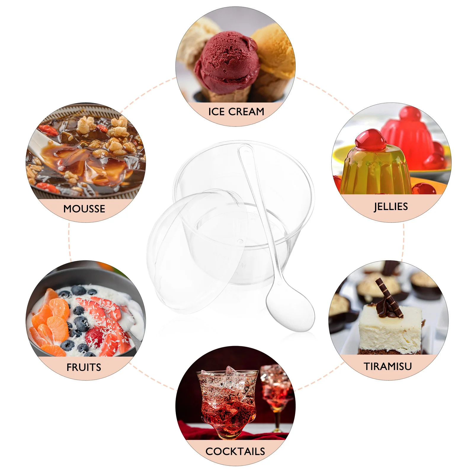 50pcs Sweet Dessert Cups Set 140Ml Clear Plastic Bowls Freezable For Mousse Pudding Jelly Ice Mini Dessert
50pcs Sweet Dessert Cups Set 140Ml Clear Plastic Bowls Freezable For Mousse Pudding Jelly Ice Mini Dessert