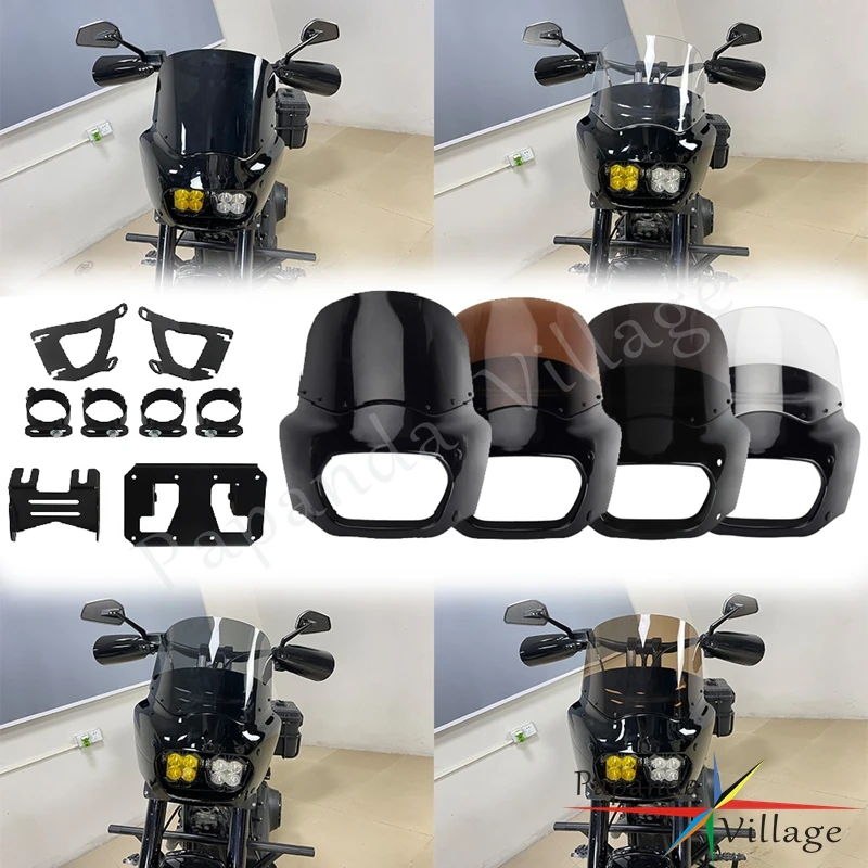 Motorcycle Club Style 11 15" Windshield Fairing For Baja Designs Dual LP4 Light Holder For Harley Softail Fat Bob FXFB 114 FXFBS
Motorcycle Club Style 11 15" Windshield Fairing For Baja Designs Dual LP4 Light Holder For Harley Softail Fat Bob FXFB 114 FXFBS