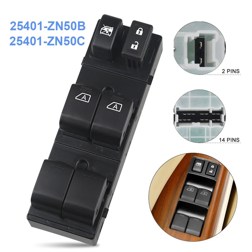 Front Left Power Master Window Control Switch Lifter Console Button for Nissan Altima Infiniti EX35 EX37 2007-2012 25401-ZN50C
Front Left Power Master Window Control Switch Lifter Console Button for Nissan Altima Infiniti EX35 EX37 2007-2012 25401-ZN50C