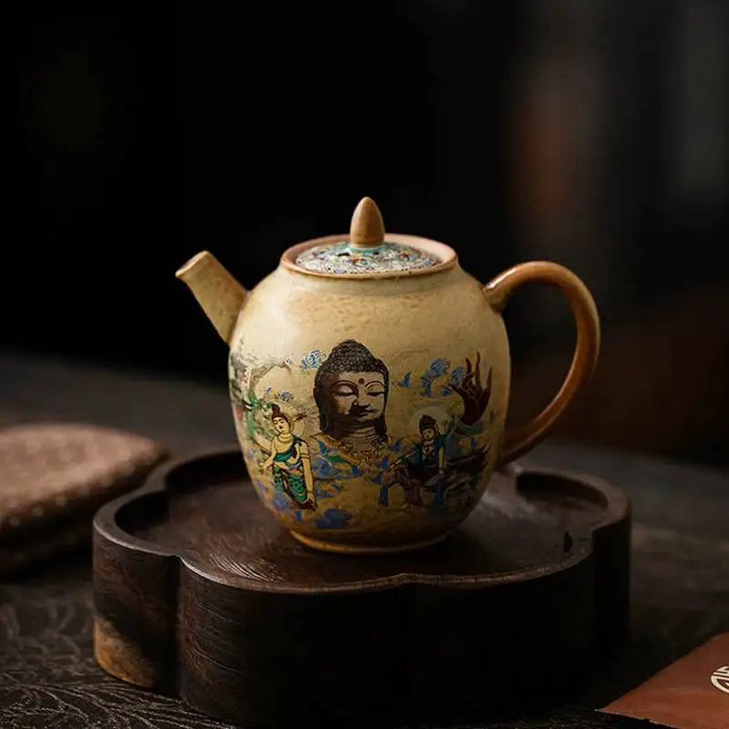 Tang Dynasty Dunhuang Cultural And Creative Purely Handmade Ceramic Pot For Home Use, Anti-Scalding Single Pot, Retro Kung Fu
Tang Dynasty Dunhuang Cultural And Creative Purely Handmade Ceramic Pot For Home Use, Anti-Scalding Single Pot, Retro Kung Fu