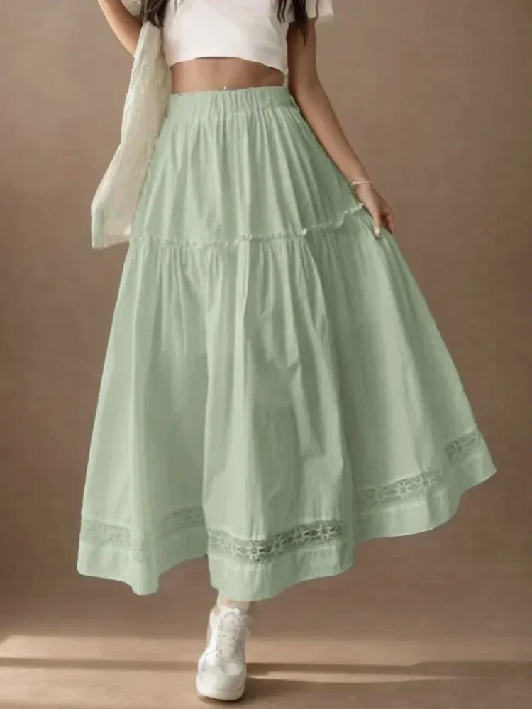 ZANZEA Korean Women Solid Color Maxi Skirt 2025 Summer Holiday Lace Stitching Pleating Jupe Elegant Swing Cake Skirts Overskirt
ZANZEA Korean Women Solid Color Maxi Skirt 2025 Summer Holiday Lace Stitching Pleating Jupe Elegant Swing Cake Skirts Overskirt
