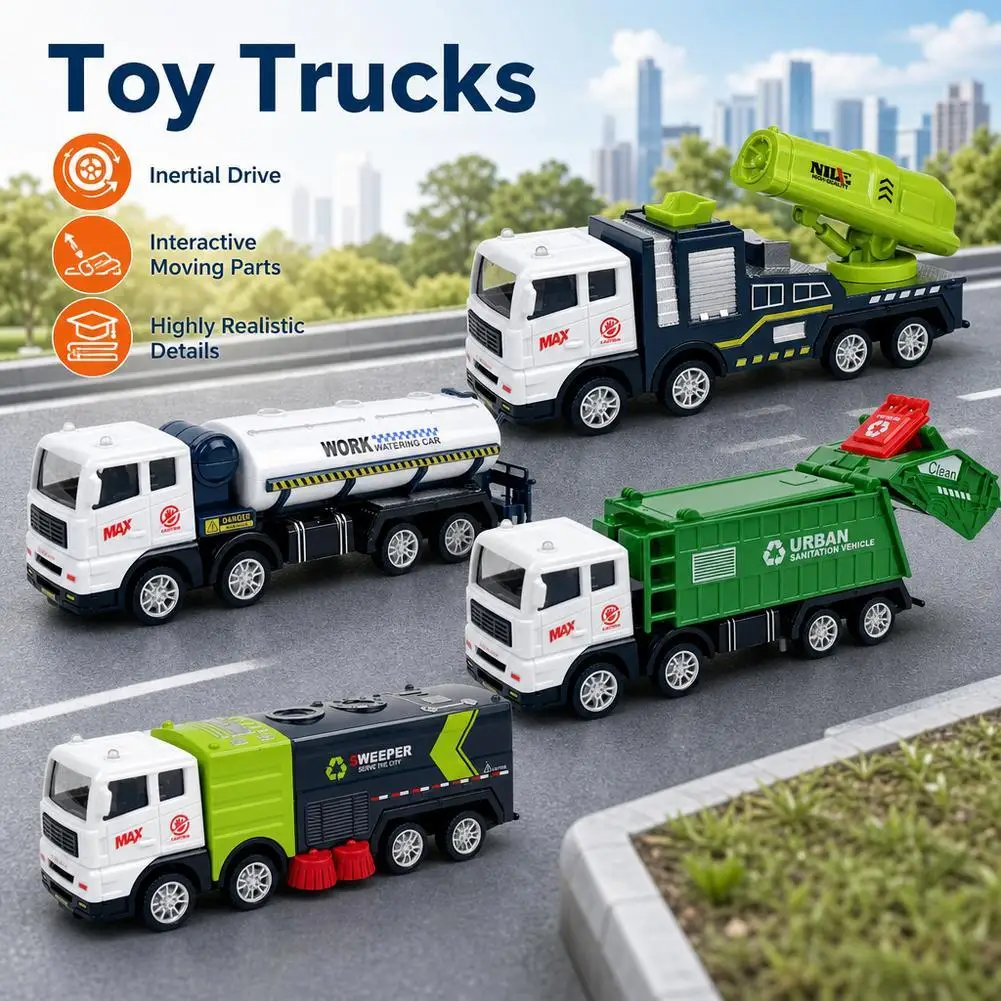 1Pcs City Utility Toy Truck Models Friction Powered Sanitation Garbage Sweeper Water Spray Tanker Truck For Kids Inertia Push Go
1Pcs City Utility Toy Truck Models Friction Powered Sanitation Garbage Sweeper Water Spray Tanker Truck For Kids Inertia Push Go