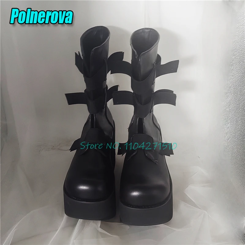 Punk Black White Leather Platform Knight Boots Fashion Strap Round Toe Thick Soled Calf Boots Spring Autumn New Women Shoes
Punk Black White Leather Platform Knight Boots Fashion Strap Round Toe Thick Soled Calf Boots Spring Autumn New Women Shoes
