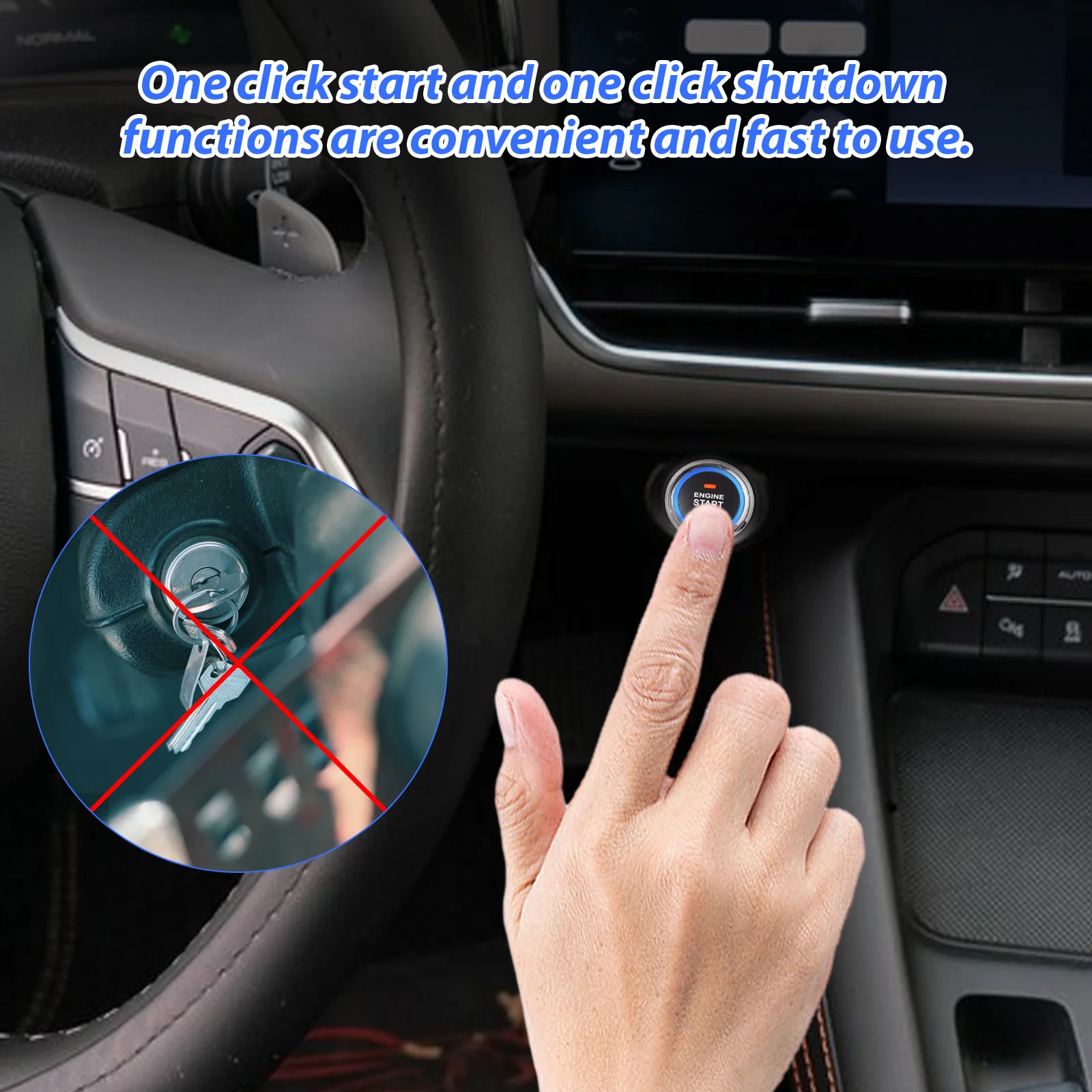 Car Alarm System One Click Start System Push to Start Ignition One Click Stop Button Kit Keyless Start System for DC12V Cars
Car Alarm System One Click Start System Push to Start Ignition One Click Stop Button Kit Keyless Start System for DC12V Cars