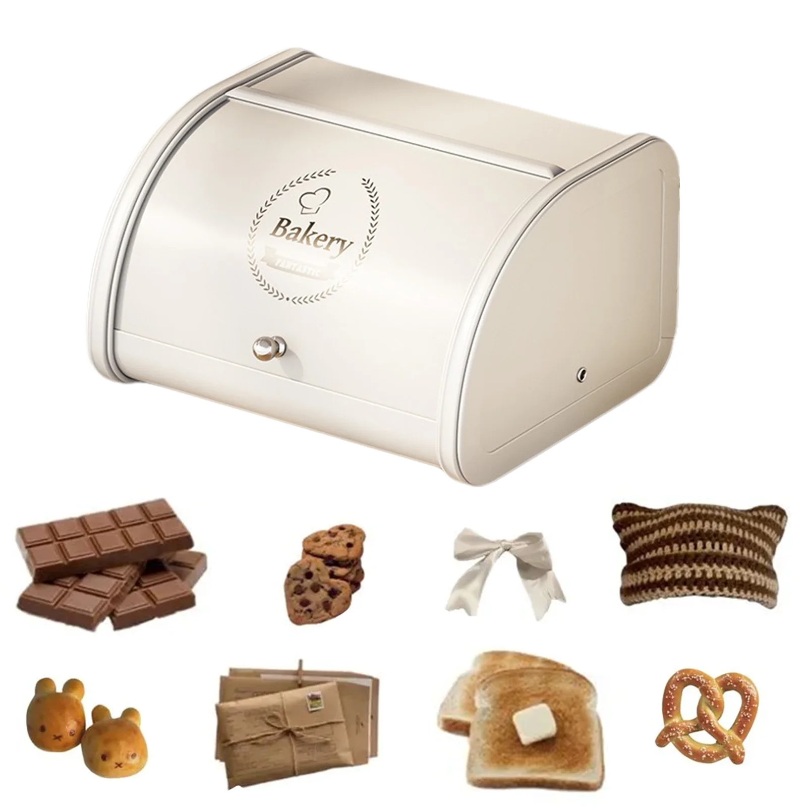 Modern Metal Bread Box Large Capacity for Kitchen Counters Organizer (White)
Modern Metal Bread Box Large Capacity for Kitchen Counters Organizer (White)