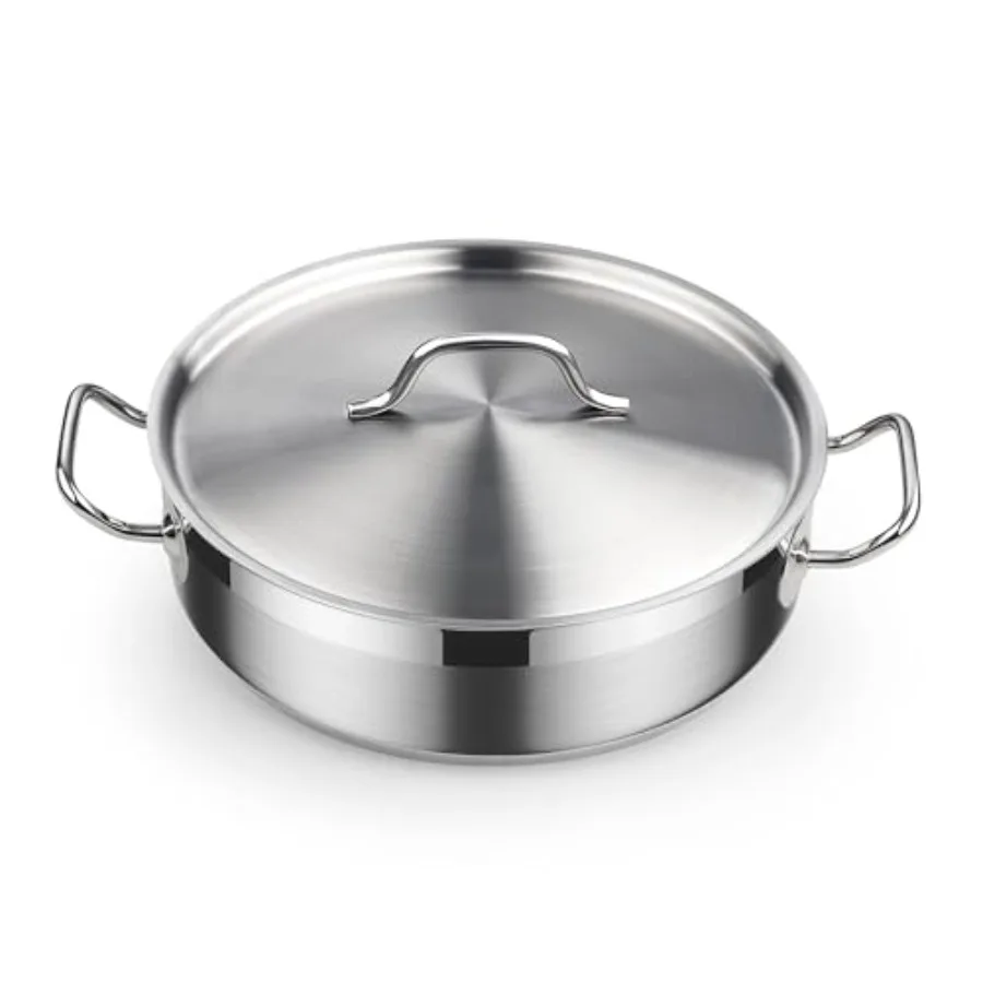 Sauté Pan with Lid, 4-Quart Professional Deep Frying Pan 18/10 Stainless Steel Chef's All Purpose Pan with Cover, Compatible wi
Sauté Pan with Lid, 4-Quart Professional Deep Frying Pan 18/10 Stainless Steel Chef's All Purpose Pan with Cover, Compatible wi