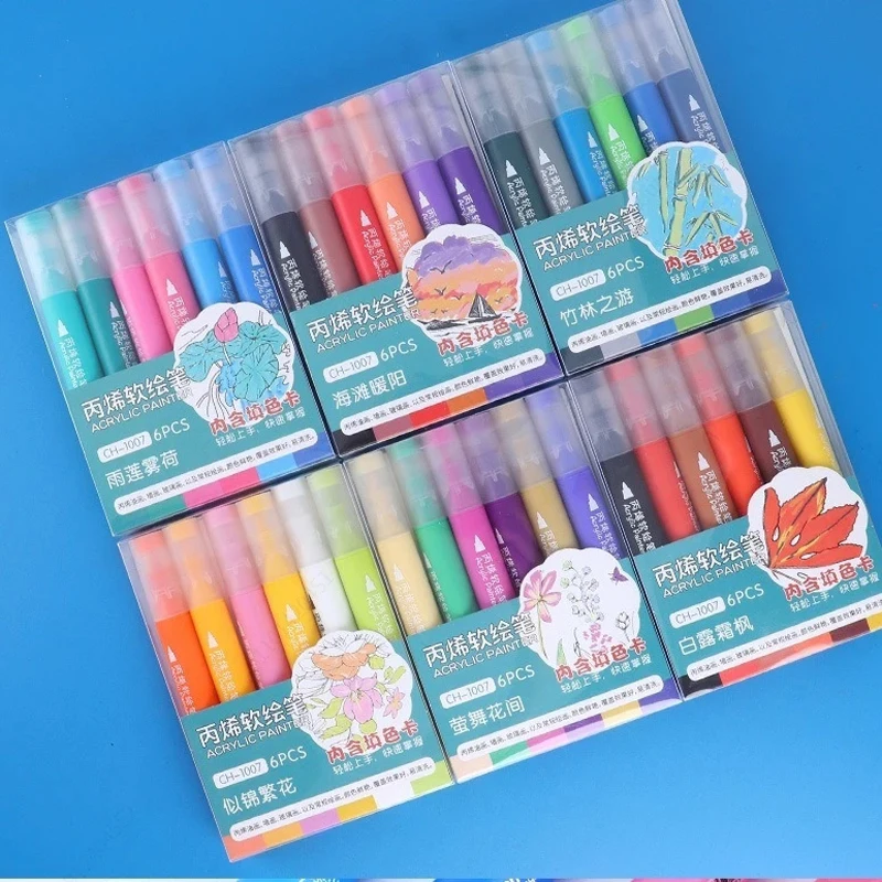 6 Colors/set Acrylic Brush Pen Pens Brush Tip Acrylic Markers for Rock Painting,Glass,Stone,Wood,Ceramic Fabric Scrapbooking
6 Colors/set Acrylic Brush Pen Pens Brush Tip Acrylic Markers for Rock Painting,Glass,Stone,Wood,Ceramic Fabric Scrapbooking