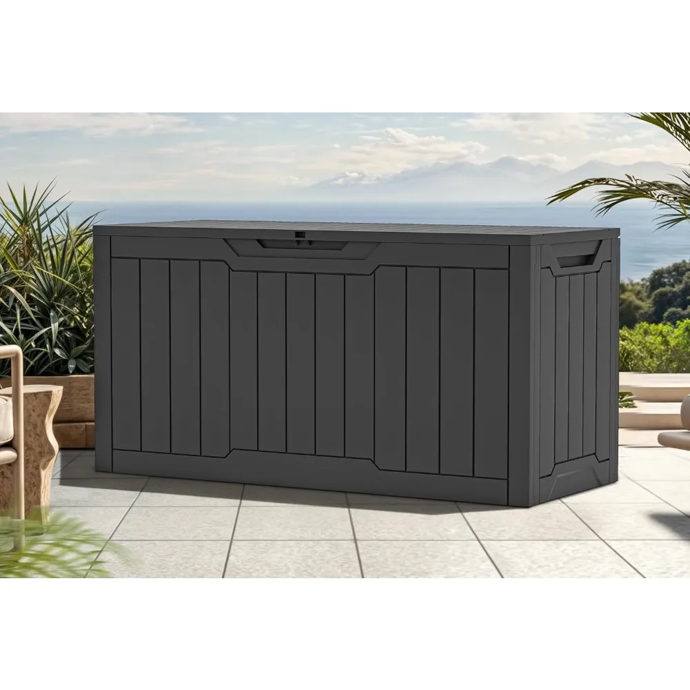 80-Gallon Waterproof Deck Box, Lockable Resin Outdoor Storage Chest with Wood Grain Texture, Customized
80-Gallon Waterproof Deck Box, Lockable Resin Outdoor Storage Chest with Wood Grain Texture, Customized